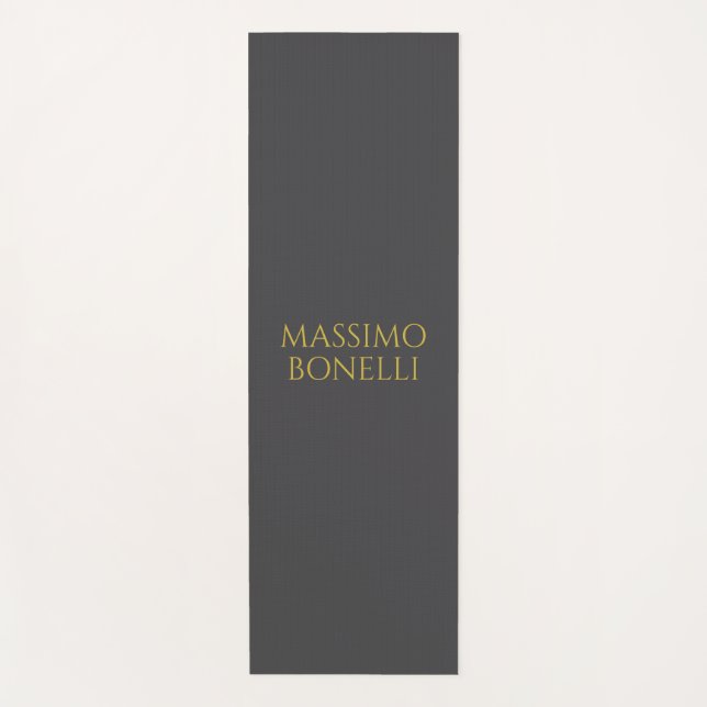 Esterilla De Yoga Grey & Gold Modern Minimalist Elegant Your Name (Anverso)
