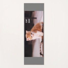 Esterilla De Yoga Gris "Cat Dad" Naranja Kitten