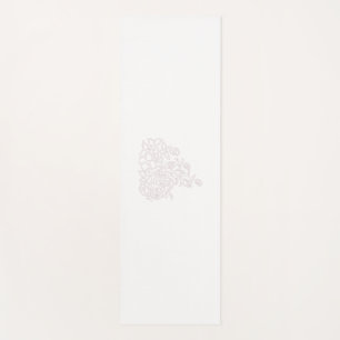 Esterilla De Yoga Gris pálido, blanco lechero, diseño floral