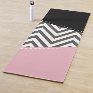 Esterilla De Yoga Gris Zigzag, Gris Chevron, Zigzag Pattern, Rosa