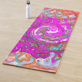 Esterilla De Yoga Groovy púrpura y Naranja Resumen Swirl retro