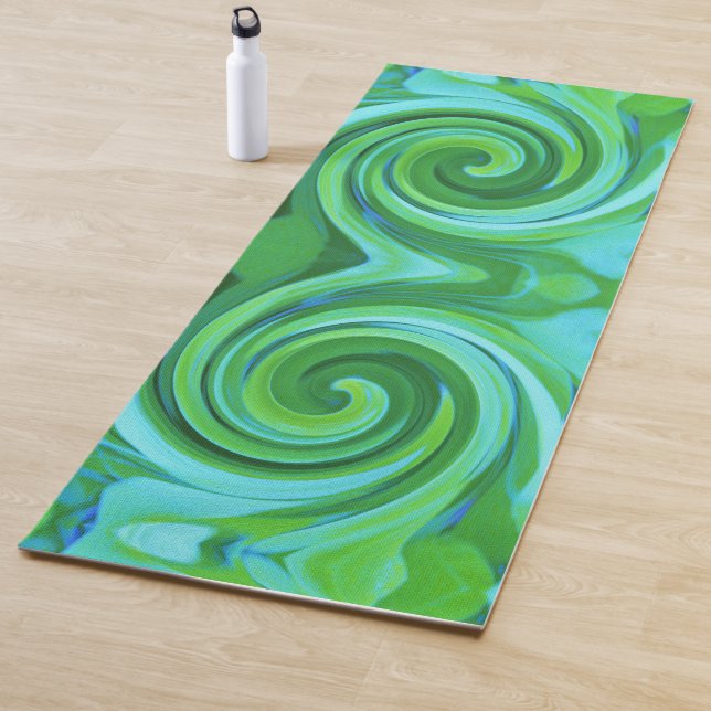 Esterilla De Yoga Groovy Resumen Pintado De Giro Líquido Turquesa (In situ)