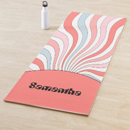 Esterilla De Yoga Groovy Retro Waves in Pastel Colors