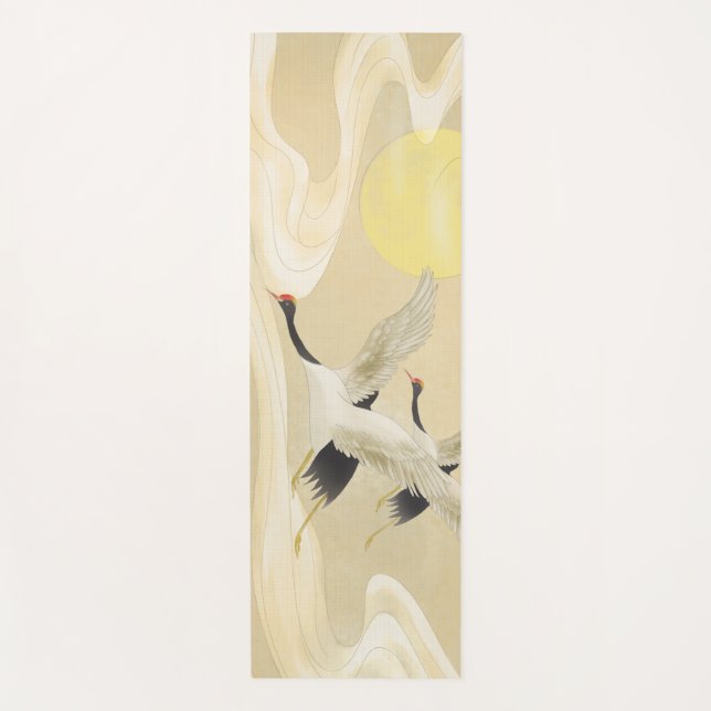 Esterilla De Yoga Grúa de corona roja al estilo chino (Anverso)