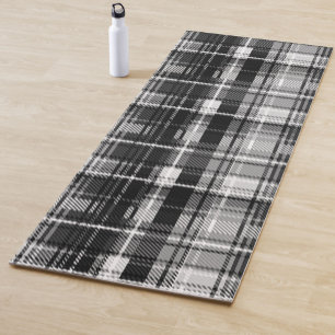 Esterilla De Yoga Grunde Blanco Negro Flannel Tartán Diseño