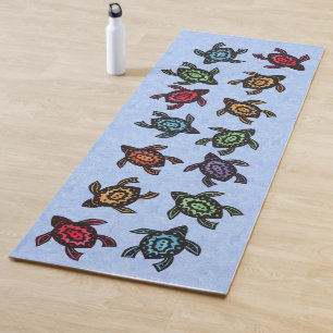 Esterilla De Yoga Grupo de cáscaras coloridas de las tortugas negra