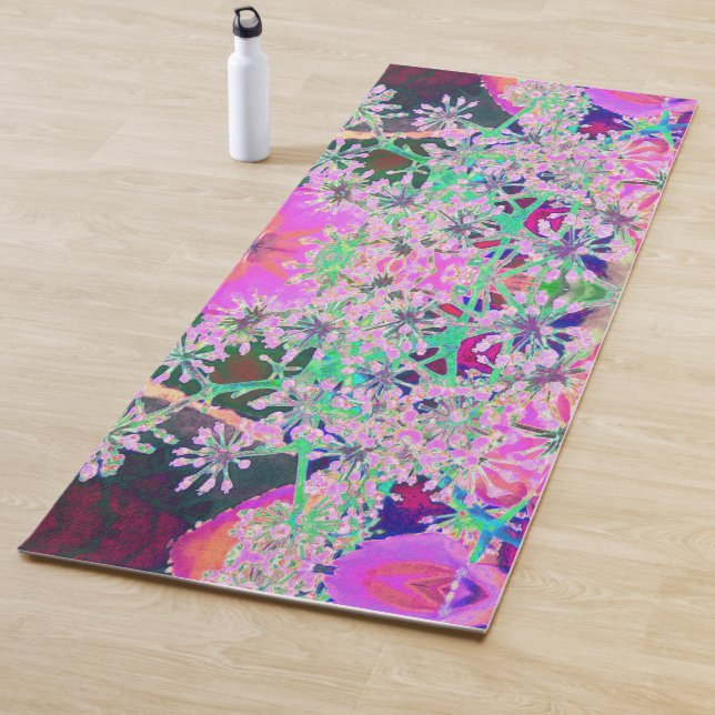 Esterilla De Yoga Guay Resumen de la naturaleza retro en verde rosa  (In situ)