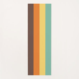Esterilla De Yoga Guay Retro 70s Stripes Naranja amarillo Verde azul