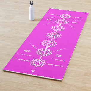 Esterilla De Yoga Guía de esteras de yoga 7 chakras diseño rosa