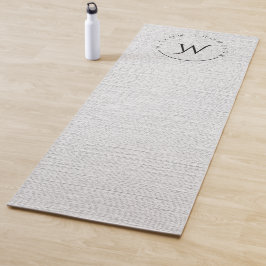 Esterilla De Yoga Guión elegante monogramado Rústico Gris Linen