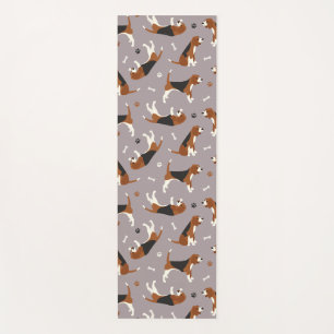 Esterilla De Yoga Guirnaldas de Beagles y hueso Gris