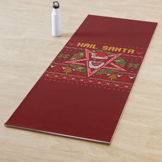 Esterilla De Yoga Hail Santa Funny Weird Christmas Design