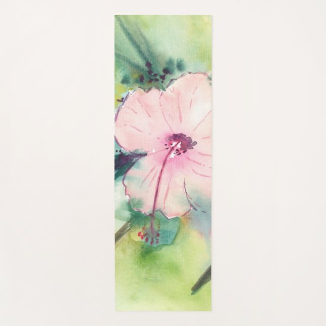 Esterilla De Yoga Handpainted Watercolour Belizean Hibiscus Flower (Anverso)