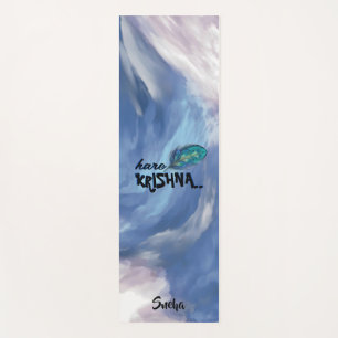 Esterilla De Yoga "Hare Krishna" Meditación de la pluma de pavo real