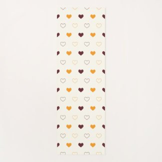 Esterilla De Yoga Heart Pattern with Orange & Brown Hearts