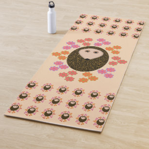 Esterilla De Yoga Hedgehog somnoliento y yoga de flores