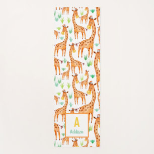 Esterilla De Yoga Hermosa acuarela Giraffe Animal Personalizado