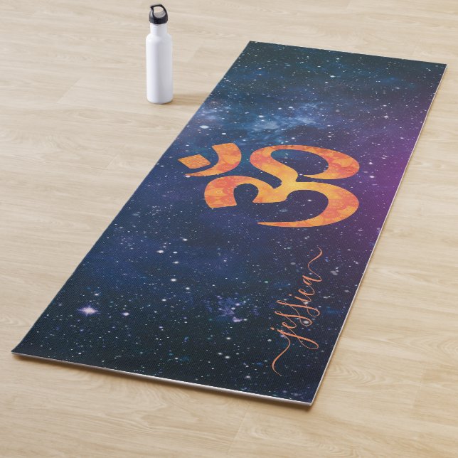 Esterilla De Yoga Hermosa Galaxia Cósmica Azul Nombre Personalizado  (In situ)