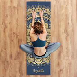 Esterilla De Yoga Hermosa marina monográfica oro azul Mandala yoga m