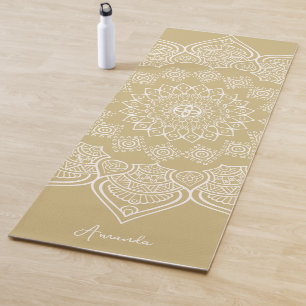 Esterilla De Yoga Hermosa mostaza ligera Mandala Personalizado Yoga