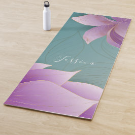 Esterilla De Yoga Hermosas flores de loto morado Yoga personalizado 