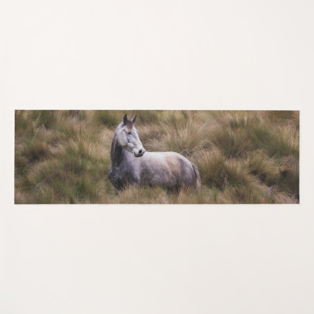 Esterilla De Yoga Hermoso caballo de color gris (Anverso (horizontal))