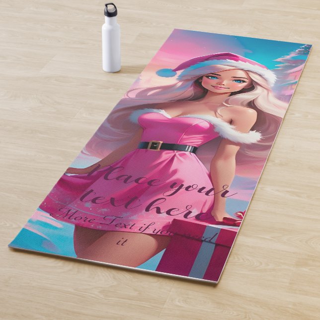 Esterilla De Yoga Hermoso Chica de Navidades rosados 01 (In situ)