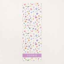 Hermoso estampado floral en acuarela con nombre pe