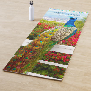 Esterilla De Yoga Hermoso nombre personalizado estilo pavo real verd