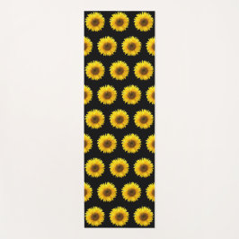 Esterilla De Yoga Hermoso patrón de girasol sobre negro
