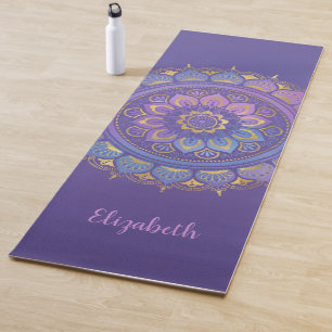 Esterilla De Yoga Hermoso patrón morado Mandala yoga mate