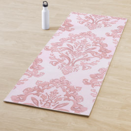 Esterilla De Yoga Hermoso patrón victoriano de damasco en rosa agua