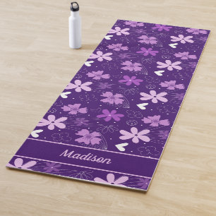 Esterilla De Yoga Hermoso Personalizado morado floral