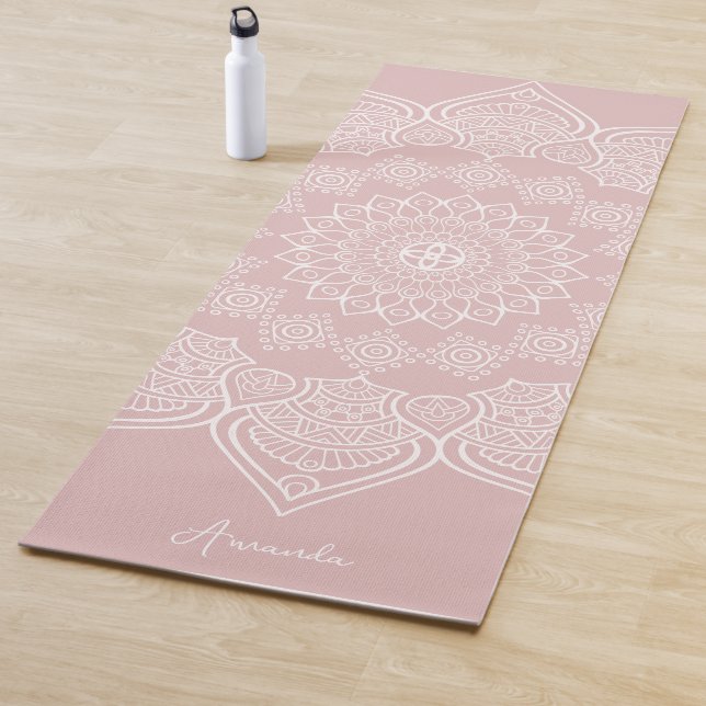 Esterilla De Yoga Hermoso Rosa ligero de Lotus Mandala Personalizado (In situ)
