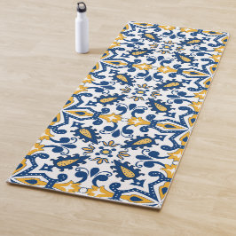 Esterilla De Yoga 💙 💛 Hermosos Azulejos azules y amarillos, Mamáes