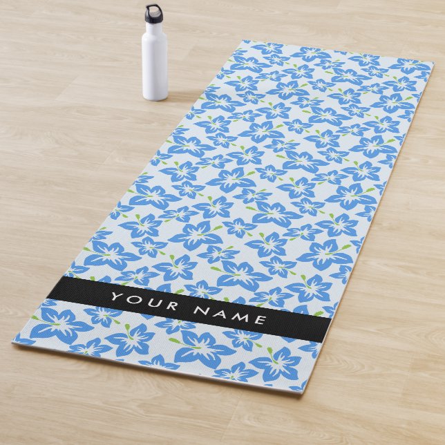 Esterilla De Yoga Hibiscus azul, Flores azules, tu nombre (In situ)