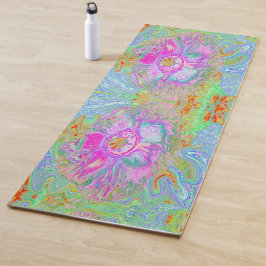 Esterilla De Yoga Hibiscus psicodélico de rosa caliente y ultraviole
