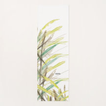 Hierba abstracta con monograma acuarela pintada a