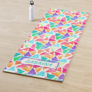 Esterilla De Yoga Hip Personalizado Triángulos Poligon Mosaic Waterc
