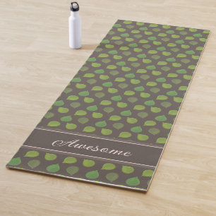 Esterilla De Yoga Hojas de árbol de Jade en alfombra de yoga marrón