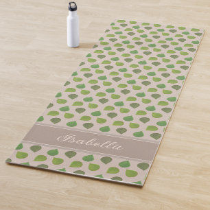 Esterilla De Yoga Hojas de árbol de jade y nombre en alfombra de yog
