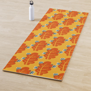 Esterilla De Yoga Hojas de otoño con bichos cúrcuitos Patrón de Nara
