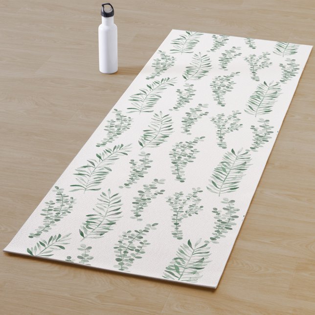 Esterilla De Yoga Hojas de vegetación de acuarela botánica (Subido por el creador)