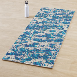 Esterilla De Yoga Hokusai Great Wave Pattern Océano Azul Náutico