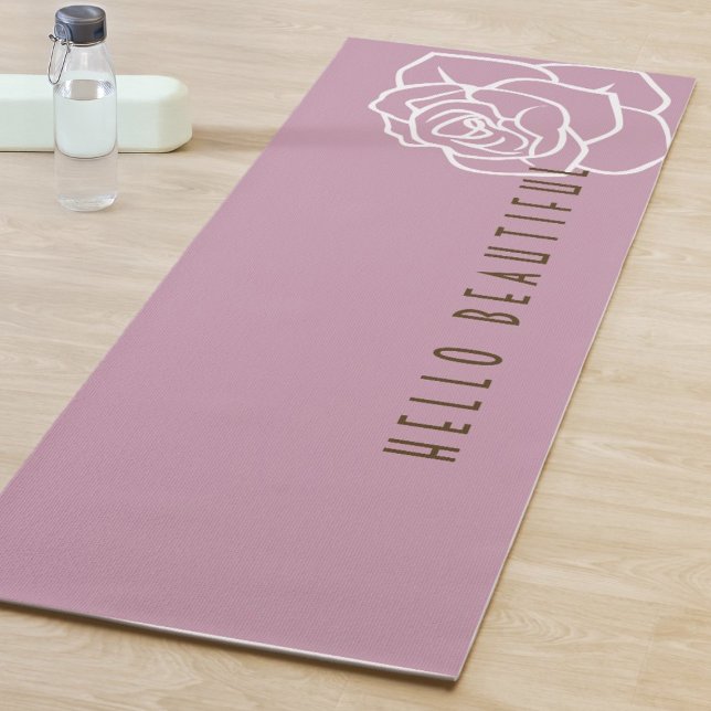 Esterilla De Yoga Hola Hermoso - Flor de Rosa Rosa Moderna (Subido por el creador)