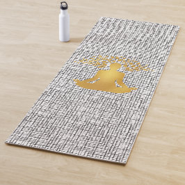 Esterilla De Yoga Hombre mediador de oro con ladrillos de árbol