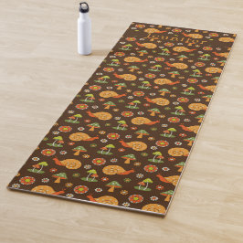 Esterilla De Yoga Hongos retro y caracoles Cottagecore personalizado