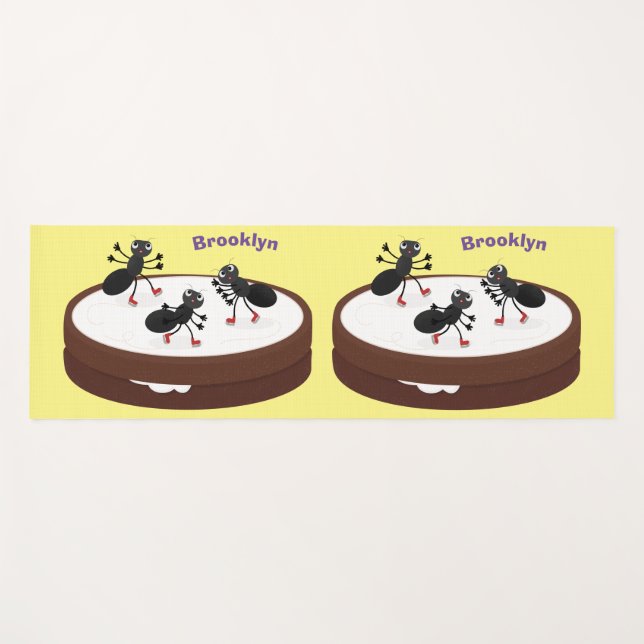 Esterilla De Yoga Hormigas felices patinando hielo en personalizado  (Anverso (horizontal))