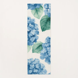 Esterilla De Yoga Hortensias Azules Floral Acuarela Botánica Flores