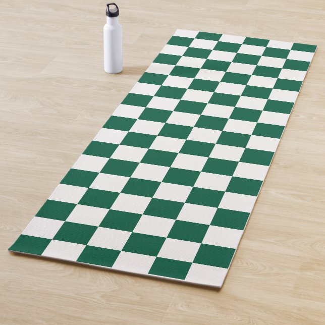 Esterilla De Yoga Hunter Green y White Checkered (In situ)